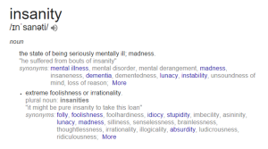 Insanity Definition